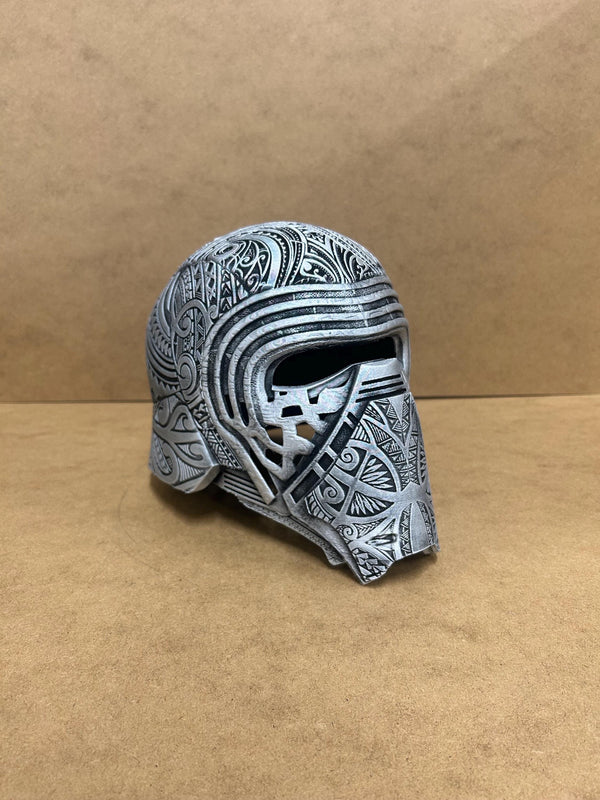 Kylo Ren Helmet - Display - Replica - 3D printed - Silver - Wearable - Painted - 3D Print - Hand Painted