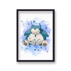 Pokemon Snorlax Wall Art Cartoon Gaming Retro Poster Print