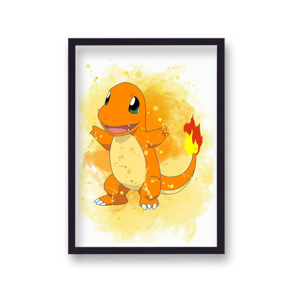 Pokemon Charmander Wall Art Cartoon Gaming Retro Poster Print