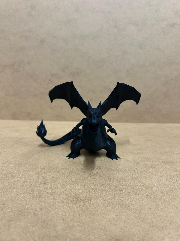 Charizard - Pokemon - Poly - 3D Printed - Model - 3D Print - Miniature - Figurine - Hand Painted - Display