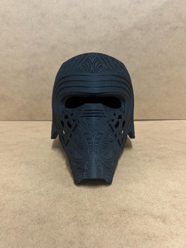 Kylo Ren Helmet - Display - Replica - 3D printed - Black - Wearable - Painted - 3D Print - Hand Painted