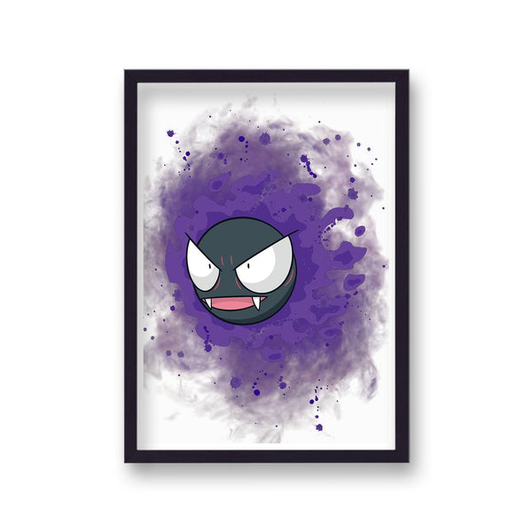 Pokemon Gastly Wall Art Cartoon Gaming Retro Poster Print