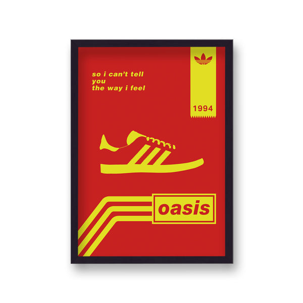 Oasis Graphic Song Lyric Columbia Red Yellow