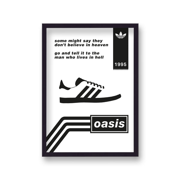 Oasis Graphic Song Lyric Some Might Say Black White