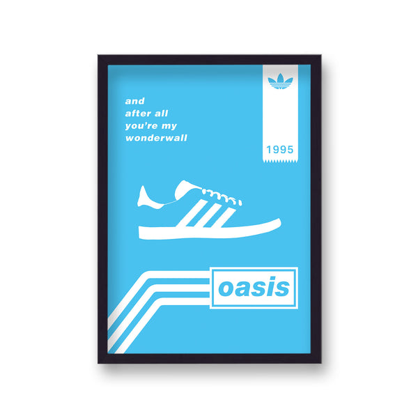 Oasis Graphic Song Lyric Wonderwall Sky Blue White