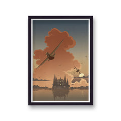 Ghibli Proco Rosso Aerial Flight Print