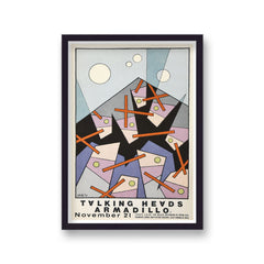 Talking Heads Live At Armadillo Abstract Vintage Music Gig Poster