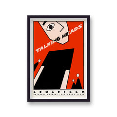 Talking Heads Live At Armadillo Face Vintage Music Gig Poster