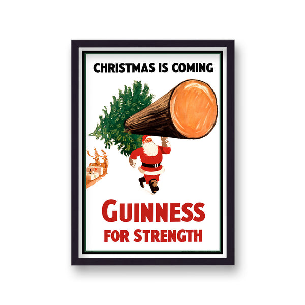 Guinness Christmas Is Coming Santa Carrying Tree