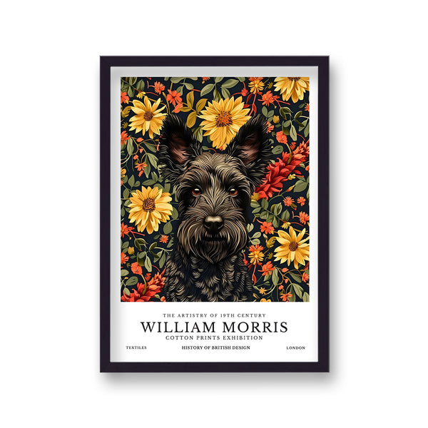 William Morris Inspired Black Scottie