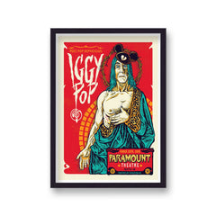 Iggy Pop Live In Seattle Vintage Music Print