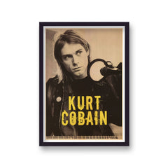 Kurt Cobain Recording Studio Vintage Music Print