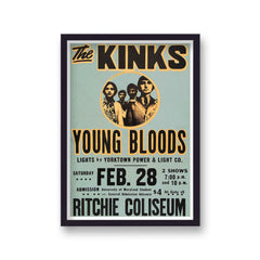 The Kinks Live In Maryland Vintage Music Print
