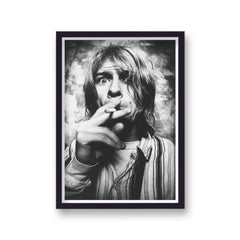 Kurt Smoking Into Camera Promo Vintage Music Print