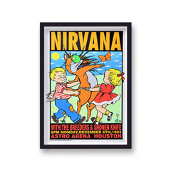 Nirvana Live In Houston 1993 Kozik Vintage Music Print