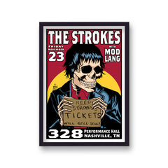 The Stroke Live In Nashville Vintage Music Print