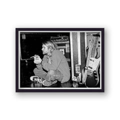 Kurt Cobain Cross Legged Smoking Vintage Music Print