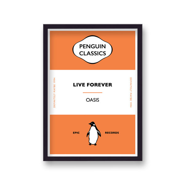 Penguin Classic Oasis Live Forever Music Print