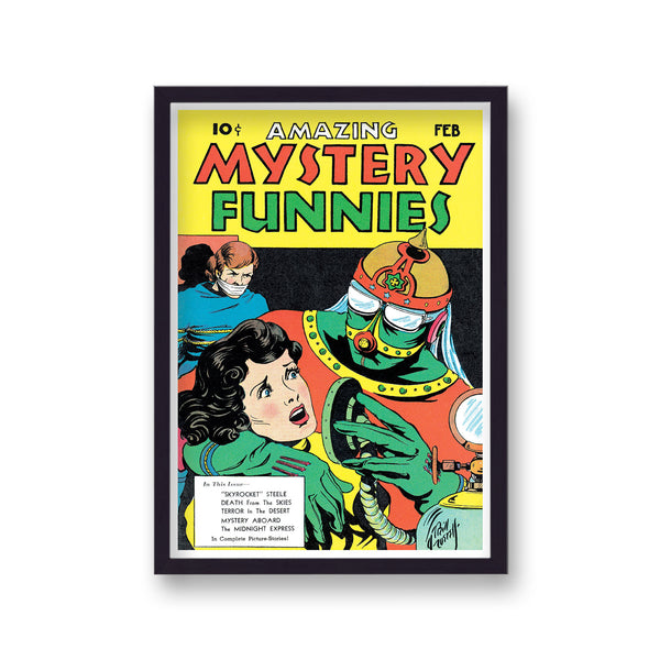 Vintage Comic Cover Amazing Mystery Funnies Feb