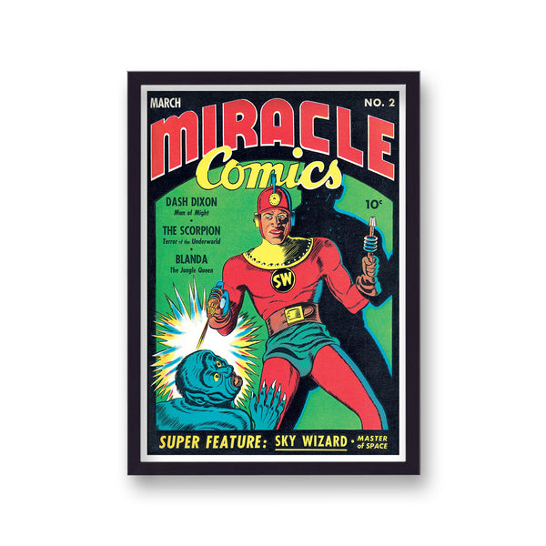 Vintage Comic Cover Miracle Comics No 2