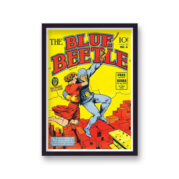 Vintage Comic Cover Blue Beetle No 4