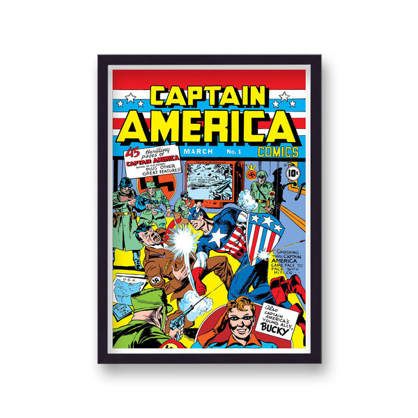 Vintage Comic Cover Captain America Bucky Insert