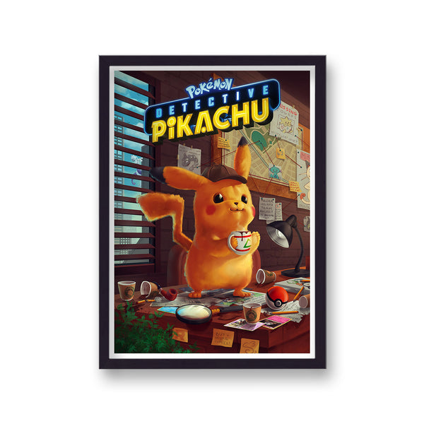 Pokemon Detective Pikachu Reimagined Movie Print Satnd On Desk