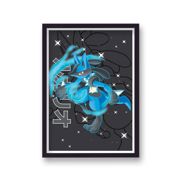 Pokemon Print Lucario Black