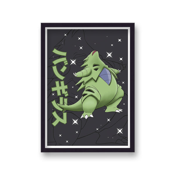 Pokemon Print Tyranitar Black