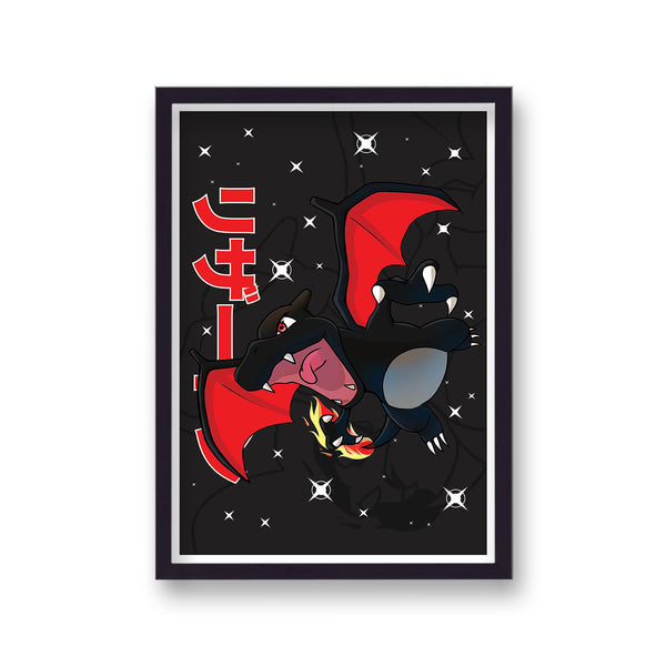 Pokemon Print Charizard Black And Red v2