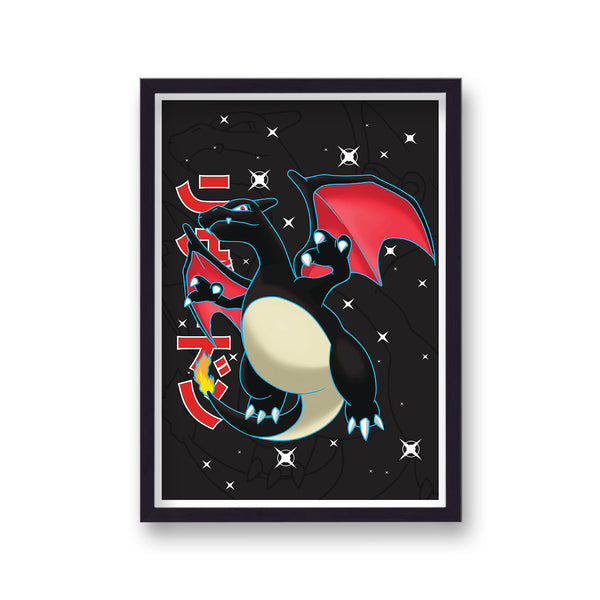 Pokemon Print Charizard Black And Red v3