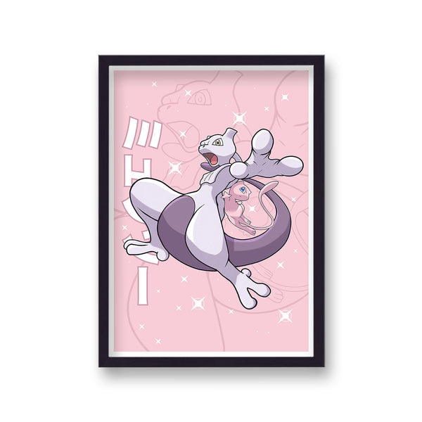 Pokemon Print Mewtwo Pink