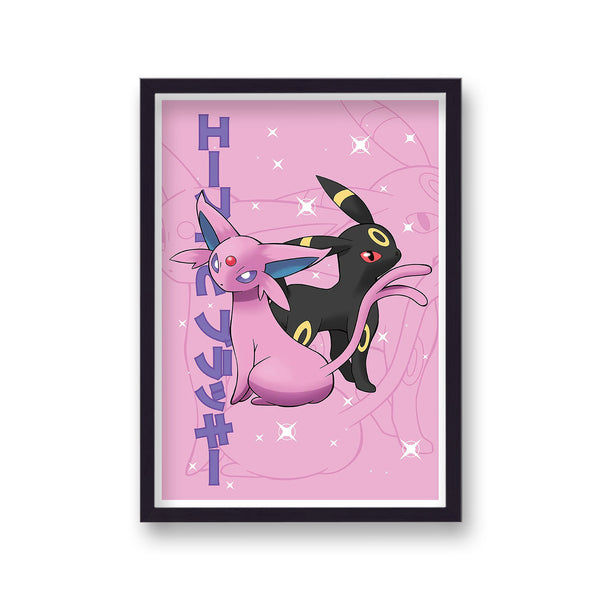 Pokemon Print Espeon And Umbreon Pink