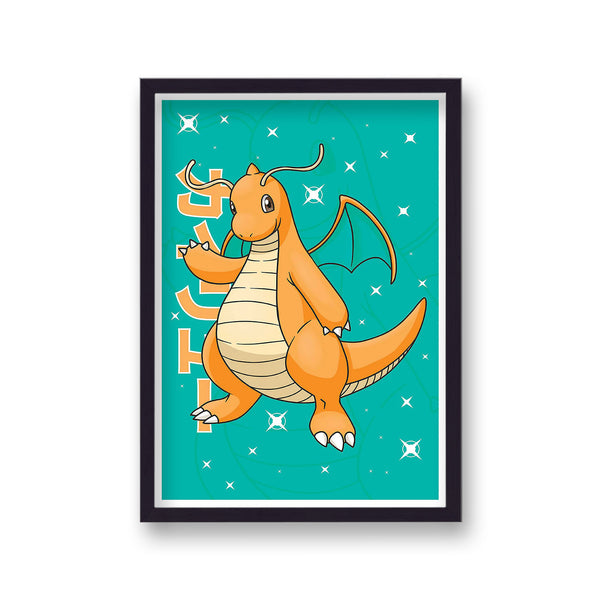 Pokemon Print Dragonite Green