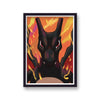 Pokemon Print Charizard Close Up Black