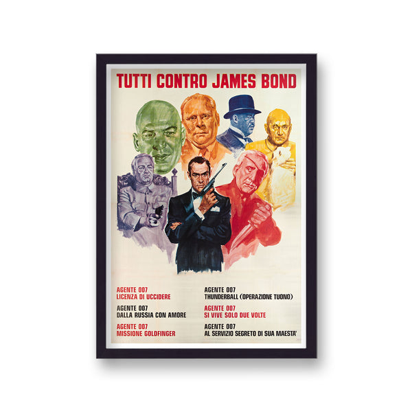 Vintage Movie Poster James Bond Villains Italian