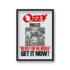 Vintage Music Poster Ozzy Rules