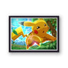 Pokemon Landscape Pikachu Leaping Through Field Poster Print