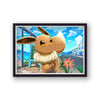 Pokemon Landscape Eevee Walking Through Town Poster Print