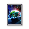 Pokemon Detective Pikachu Bulbasaur Portrait Neon Light Movie Poster Print