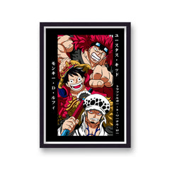 One Piece Eustass, Luffy and Trafalgar Law Poster Print