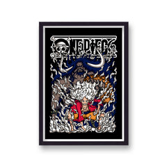 One Piece Luffy Gear 5 and Kaido Poster Print