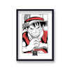 One Piece Luffy Red, Grey and White Poster Print