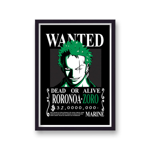 One Piece Roronoa Zoro Wanted Poster Print