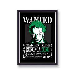 One Piece Roronoa Zoro Wanted Poster Print