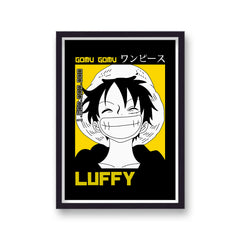 One Piece Luffy Gomu Gomu Yellow and Black Poster Print