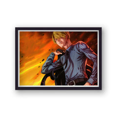 One Piece Sanji Striped Shirt Landscape Poster Print