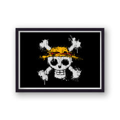 One Piece Skull and Crossbones Splatter Landscape Poster Print