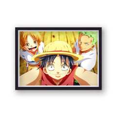 One Piece Luffy Taking Selfie Landscape Poster Print