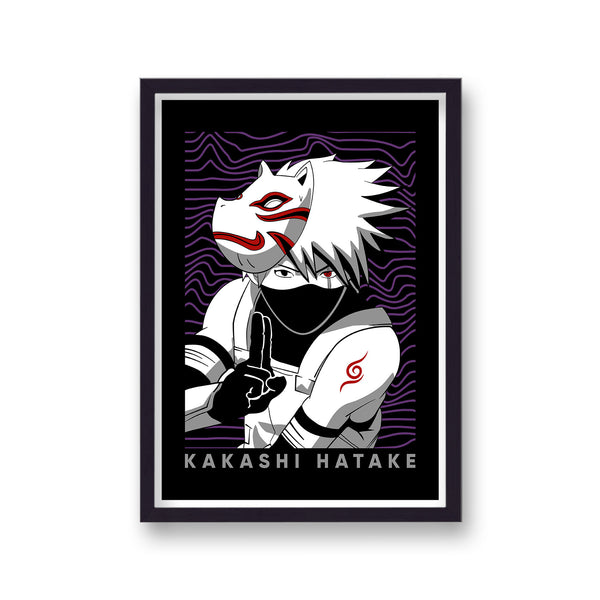 Naruto Kakashi Hatake Purple and Black Character Poster Print